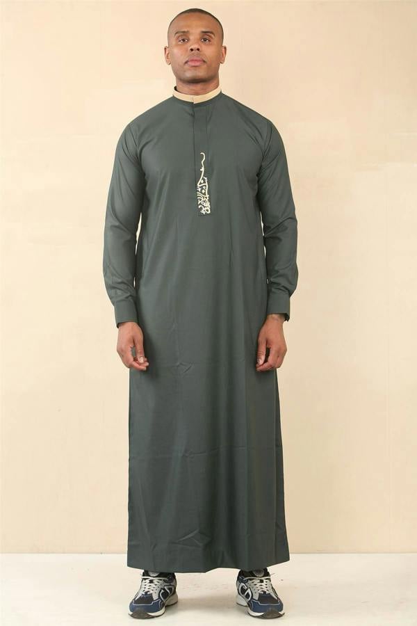 Infinity Leather Men's Thobe Arab Saudi Emirati Islamic Clothing Jubba Robe