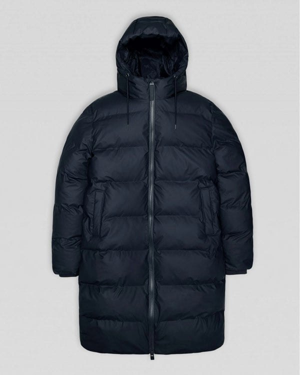 Rains Alta Long Unisex Puffer Jacket - 47 Navy