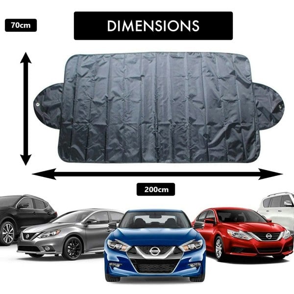 Windscreen Car Cover Frost, Ice, Snow & Sun Protector - Small to Medium Windscreens (190cm x 70cm)