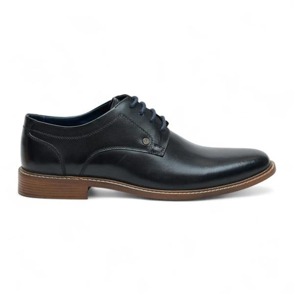 Ben Sherman Men's Black Leather Polished Plain Formal Derby Shoes