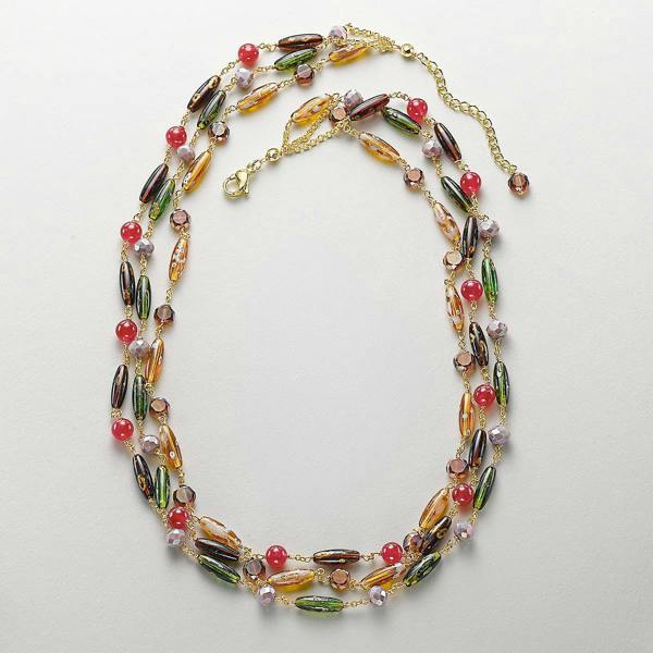 Pia Journey to Joy Fuchsia Jade Triple-Strand Necklace