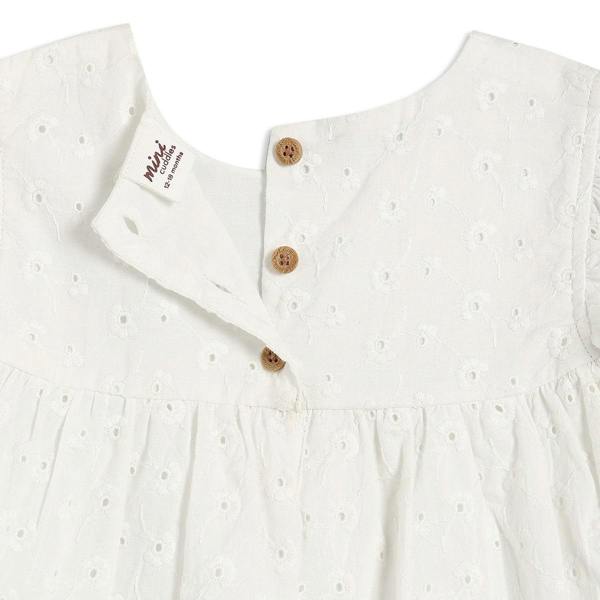 Mini Cuddles Baby Girls Broderie Anglaise 2pc Set, White