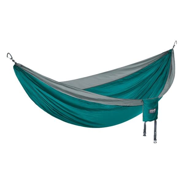 ENO DoubleNest Hammock - Lightweight Durable Portable Camping Hammock - Double - Seafoam / Grey