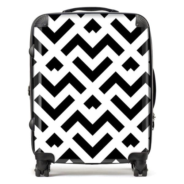 Warren Reed Black And White Abstract Pattern Suitcase