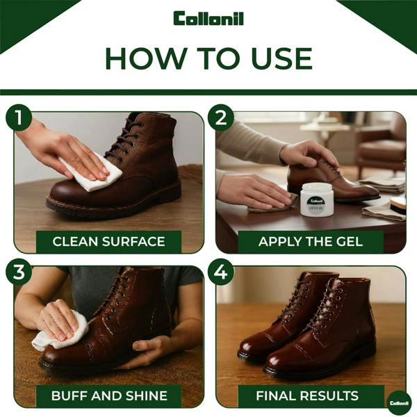 Collonil Leather Gel 60ml/230ml Waterproof, Dirt-Repellent & Colour-Reviving Leather Care