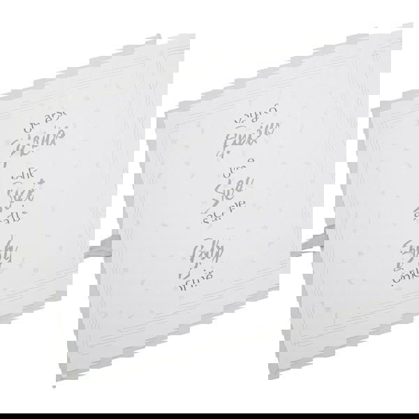 Grey Baby Shower Guest Book with Silver Plated Rattle Pram and Booties Image 3