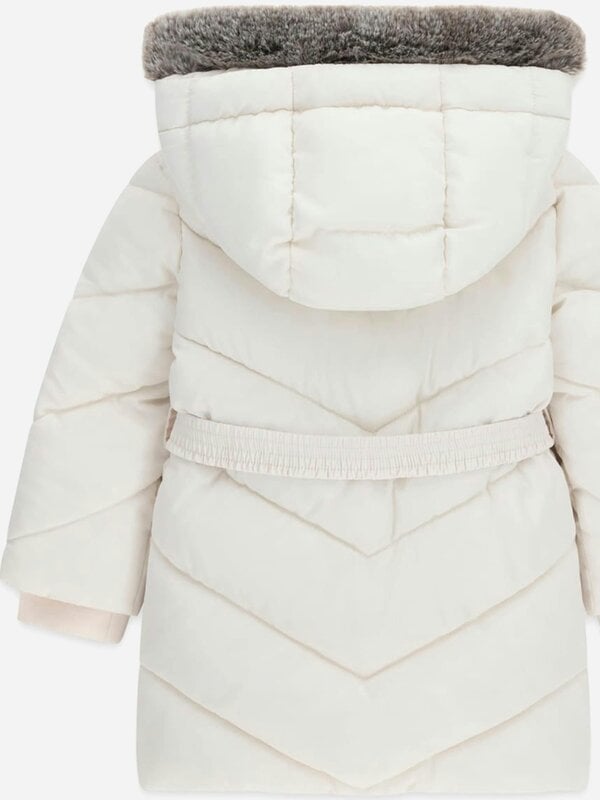 Guess Girls Hooded Puffer Jacket in Ivory