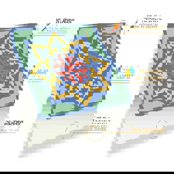 WT1568 - Mara Colourful Mix Mediterranean Wall Tile Sticker Set - 15 cm x 15 cm - 24 pcs