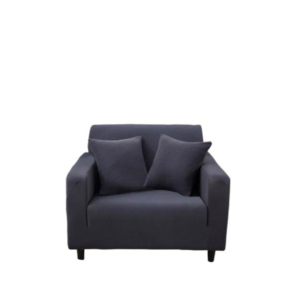 Anyhouz Anyseat 1 Seater Sofa Cover Plain Dark Grey Style and Protection For Living Room Sofa Chair Elastic Stretchable Slipcover