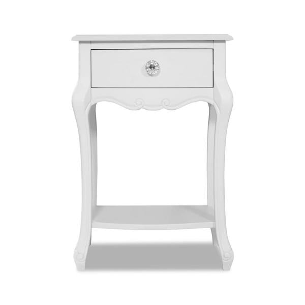 Statement Furniture Juliette Vintage Chic 1 Drawer Bedside Table with Crystal Handle