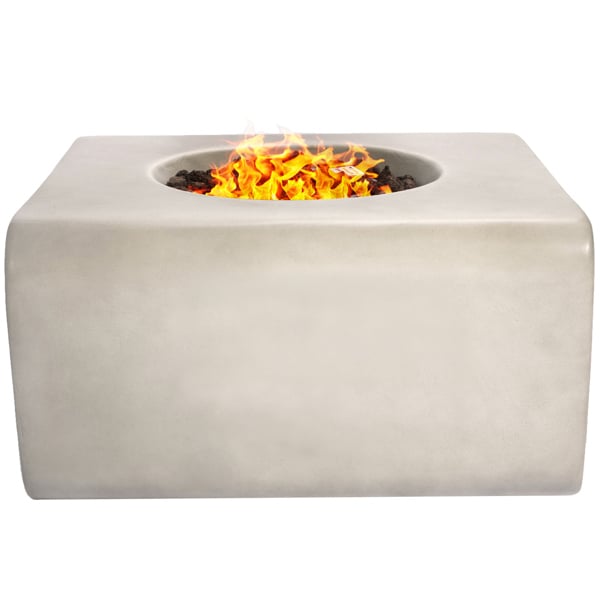 Homeology Fireology ADELPHI Light Grey Lavish Garden and Patio Gas Fire Pit with Eco-Stone Finish - Fully Assembled