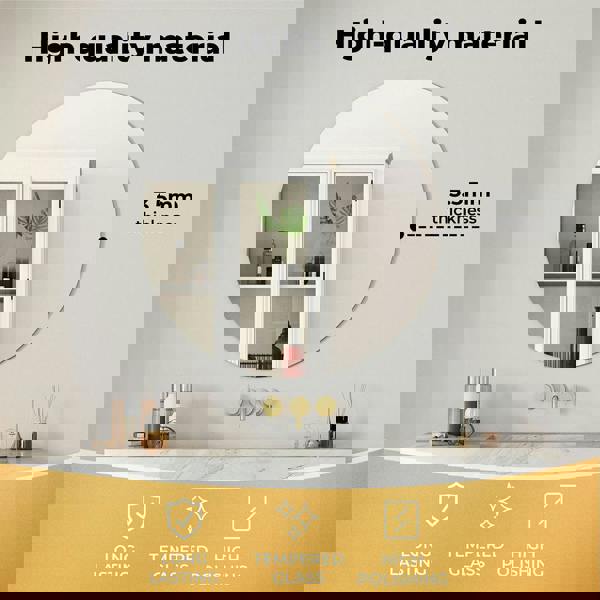 Levede 40cm Round Wall Mirror Frameless Tempered Glass Explosion-Proof Decor