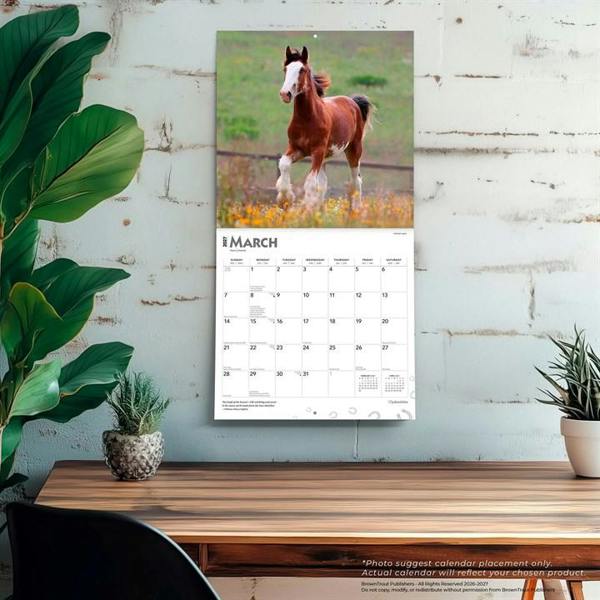 Clydesdales Calendar 2027, Wall Calendars, Month To View, Animals, Gift