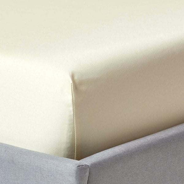 HOMESCAPES Premium 1000 TC Egyptian Cotton Sateen Weave Fitted Sheet – 30 cm Deep