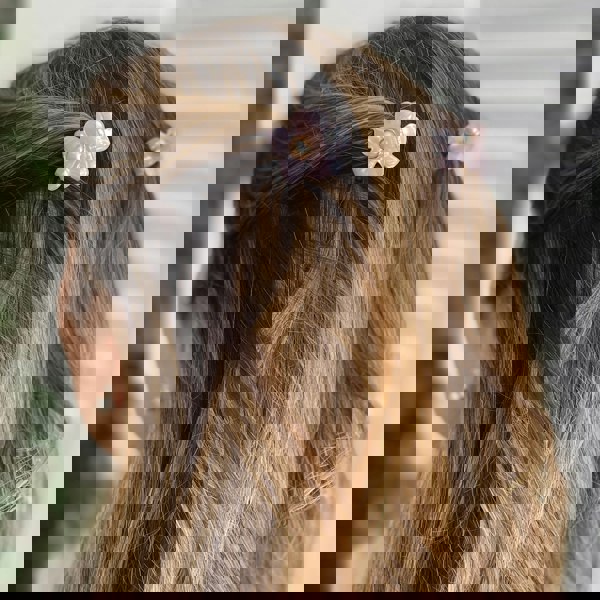 Mini Hair Claw Pink Hair Clip Flower Set of 2