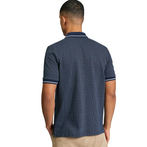 Ben Sherman Mens Jacquard Polo Shirt - Dark Navy