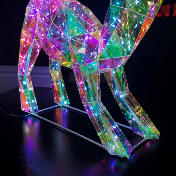 Samuel Alexander 40cm Light up Standing Iridescent DreamLights Christmas Fawn with 100 White LEDs