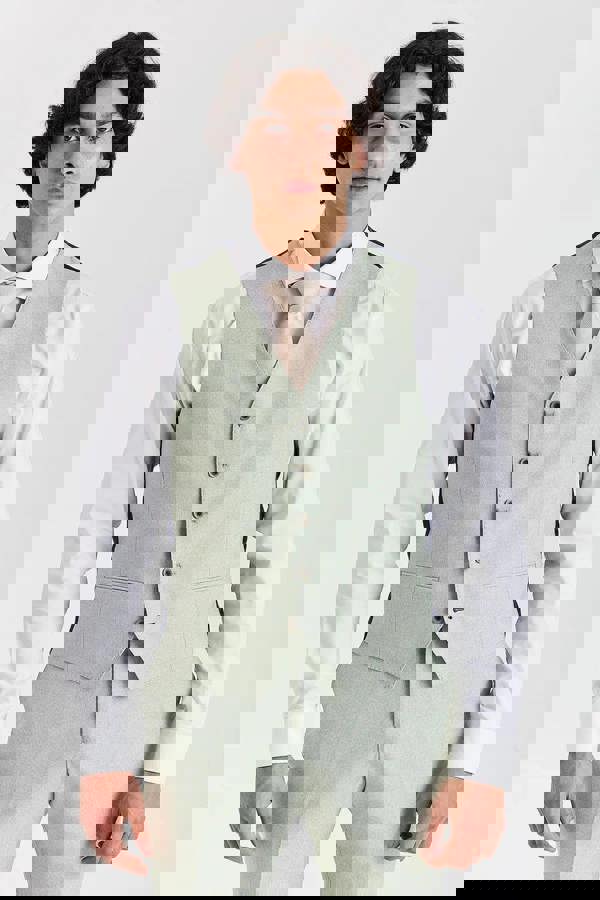 Paul Andrew Belmont - Men's Sage Green Tailored Fit Waistcoat