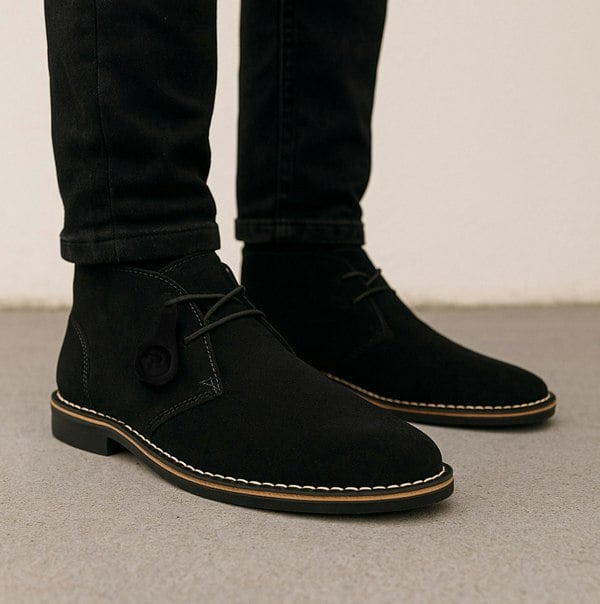 Popps VESPA Unisex Desert Boots Black