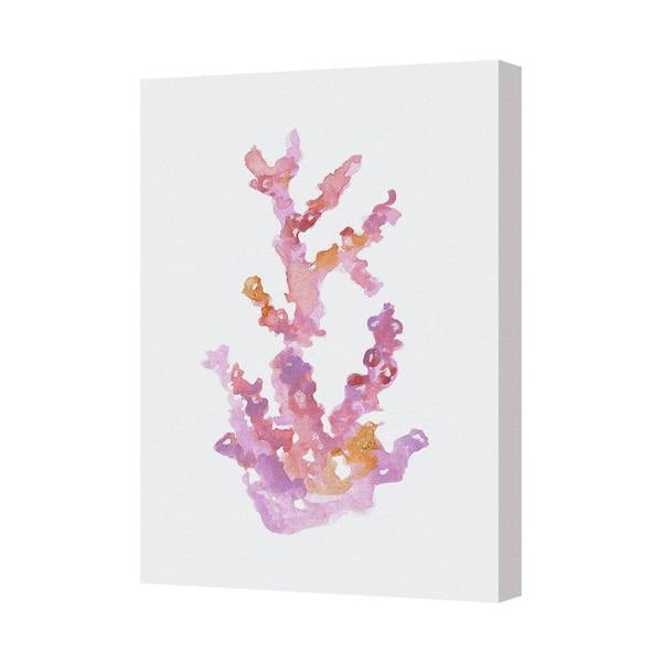 Benjamin Tate Design Abstract Coral Pink Purple Canvas Wall Art Print For Living Room Decor