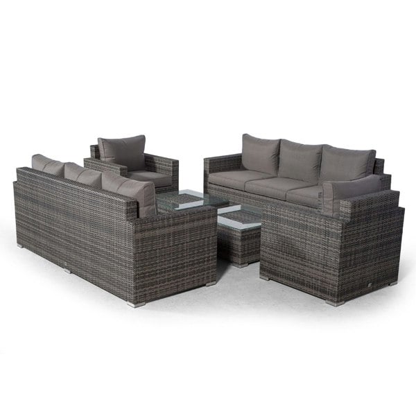 Giardino Sydney 8 Seater Rattan Sofa Set w/ 2 Ice Bucket Coffee Tables