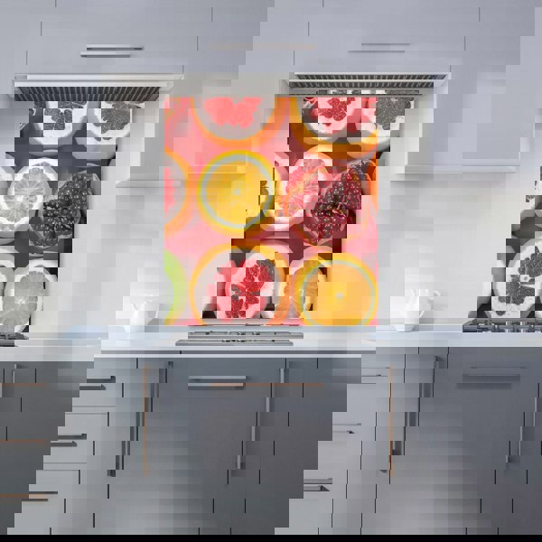 Warren Reed - Designer Citrus And Pomegranate Kitchen Splashback