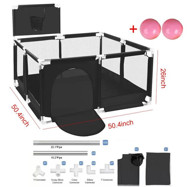 Havendro Baby Playpen Portable Child Safety Yard Activity Center with Basketball l Hoop