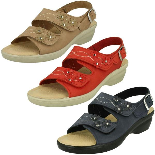 Padders Ladies Padders Hook & Loop Sandals Bluebell