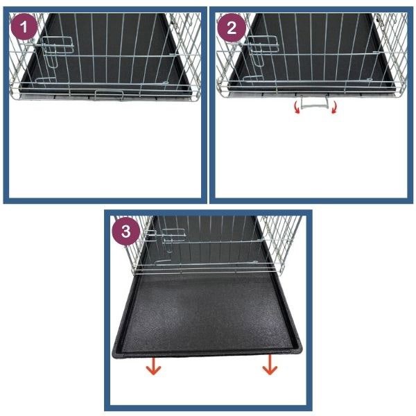 HugglePets Dog Cage with Plastic Tray