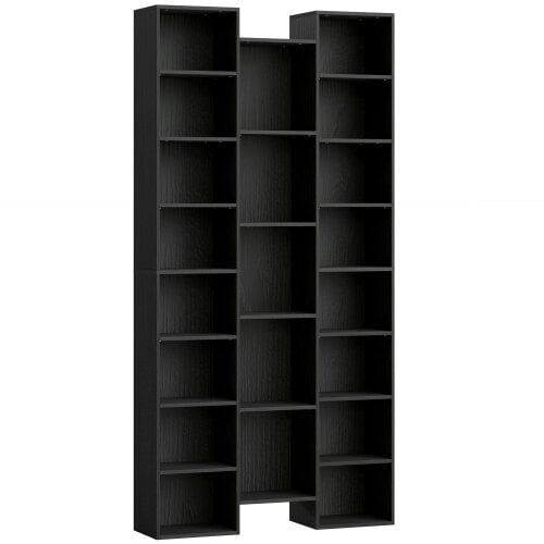 Wyld Haus Faelsu Nota Wooden Black Twenty One Compartment Storage Bookcase