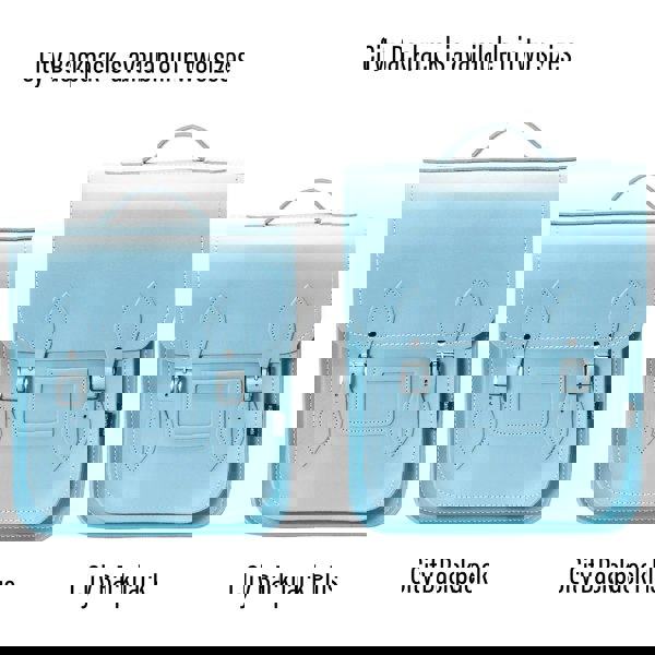 Pastel Baby Blue Leather City Backpack - Backpack - Zatchels