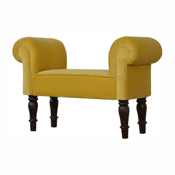 Artisan Furniture Mini Mustard Velvet Bench