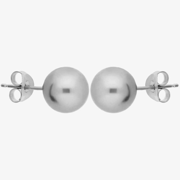 T. H. Baker 9ct White Gold 8-8.5mm Grey Freshwater Pearl Stud Earrings EOZ110RF-G