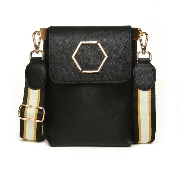 Alice Wheeler Brompton Crossbody Bag – Gold Honeycomb Bee