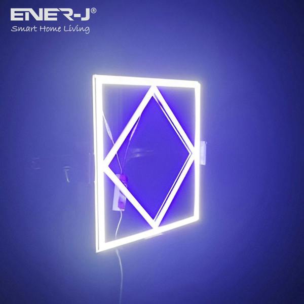 ENER-J Double Square borderline Panel Light, 595x595, 40W 4000 lm, White (6000K) light in outside and blue light in inside (Pack of 6)