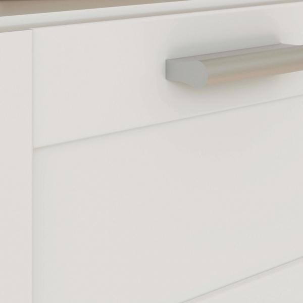Furniture To Go Lokko Bathroom Storage Unit with 1 Door & 1 Drawer with Silver Handles in White