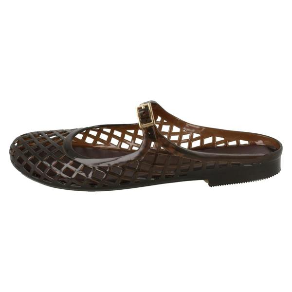 Spot On Ladies Spot On Flat Jelly Mesh Mule Sandals F00503