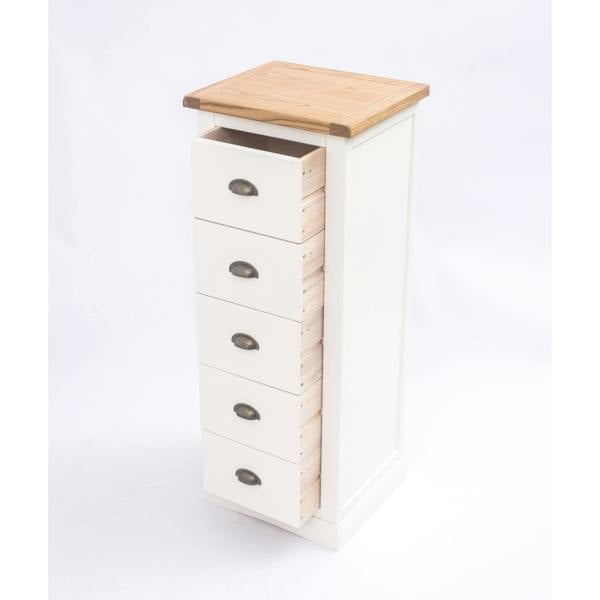 Cabinet Bits Cosenza 5 Drawer Narrow Chest of Drawers Brass Cup Handle