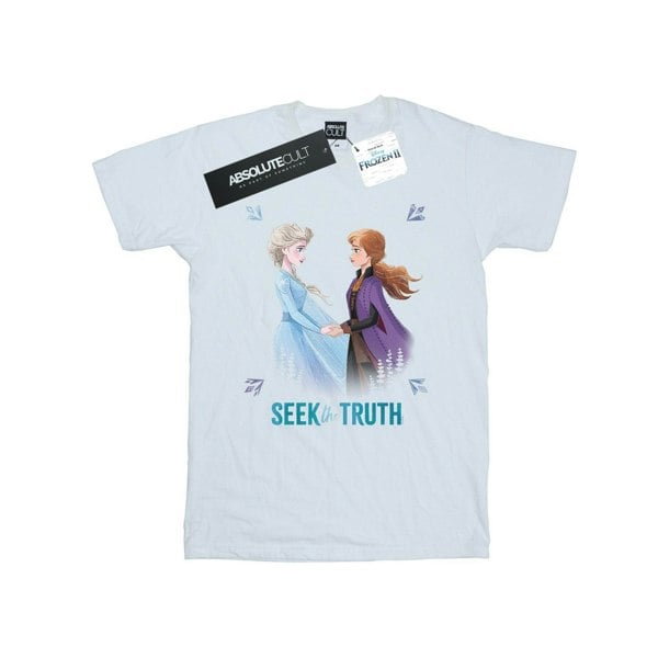 Disney Womens/Ladies Frozen 2 Elsa And Anna Seek The Truth Cotton Boyfriend T-Shirt - White