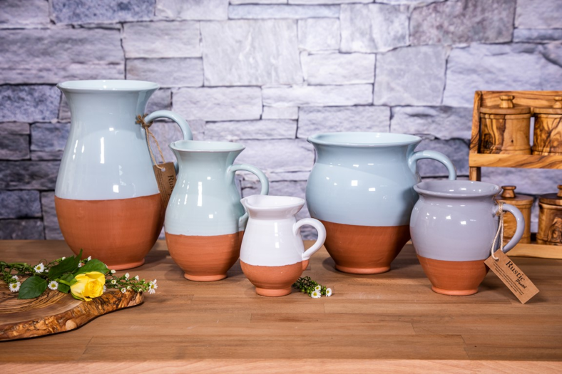 Verano Spanish Ceramics Rustic Pastel - Large Belly Jug (Half Dipped)