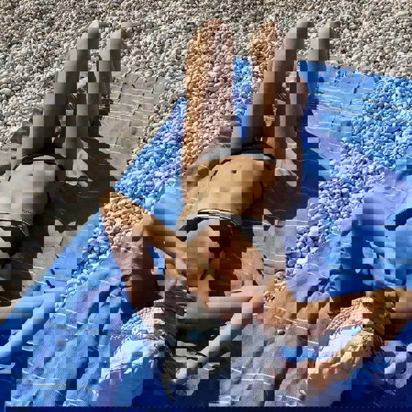 Hammam towel as beach blanket