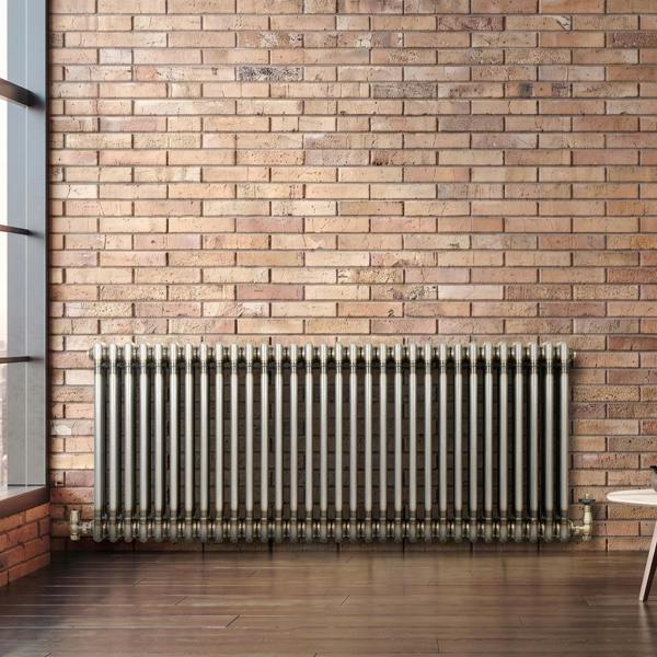Monstershop Traditional 3 Column Radiator - 600 x 1460mm - Raw Metal