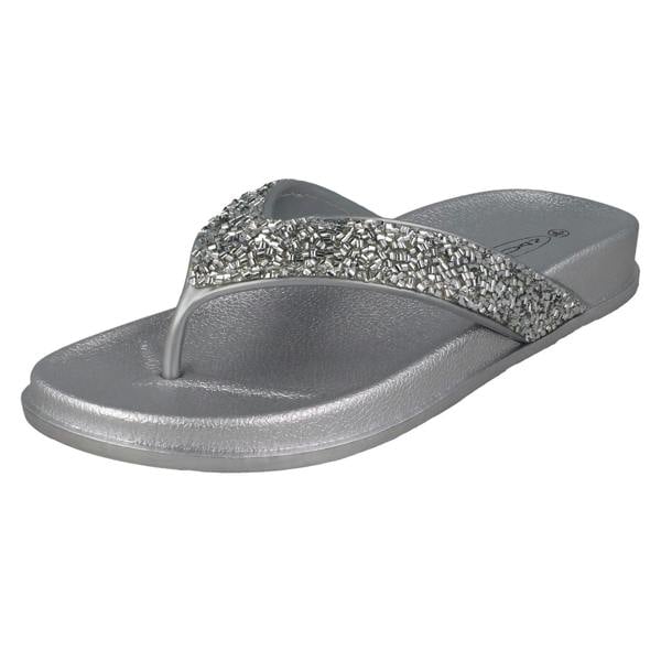 Spot On Ladies Spot On Glittery Toepost Flip Flops F00246