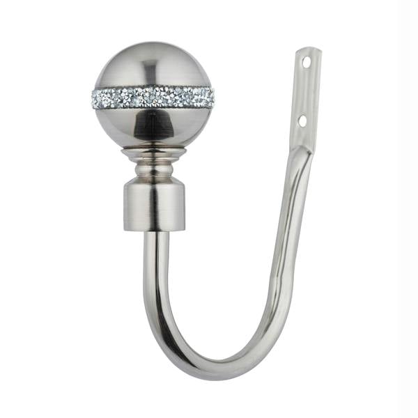 A.Unique Home Diamante Ball Metal Extendable Curtain Pole with Rings and Fittings, In a Variety of Colours and Sizes (25/28mm)