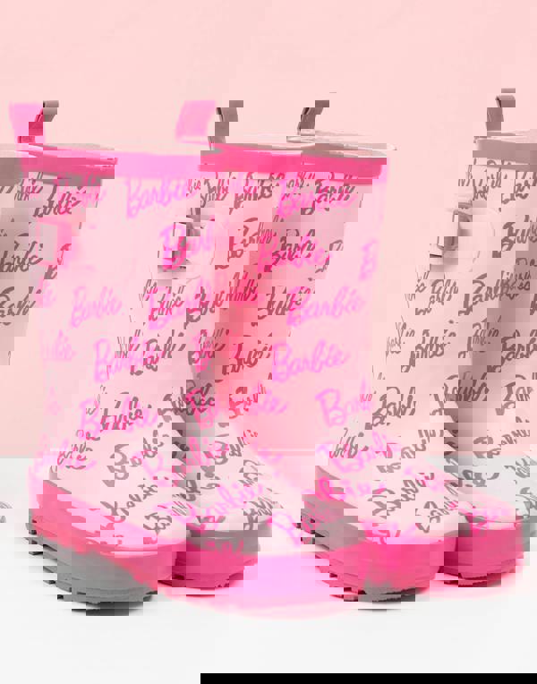 Barbie Unisex Kids Pink Logo Wellington Boots without Handles