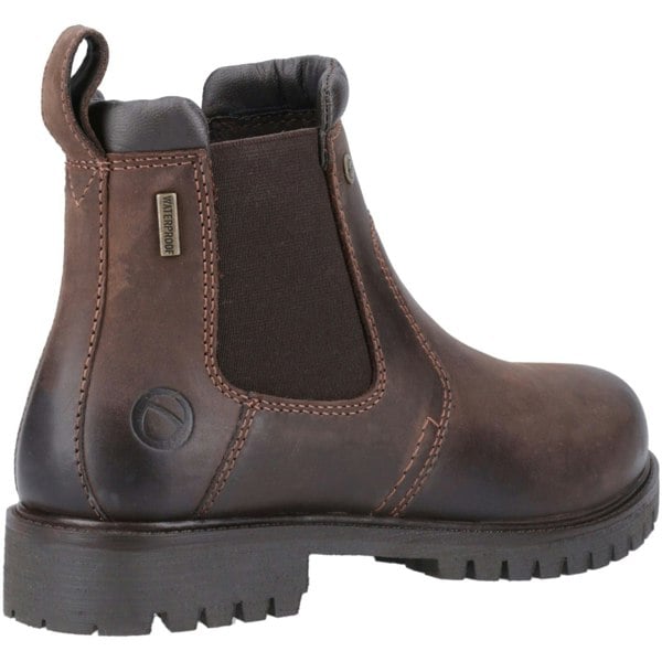Cotswold Pamington Leather Women's Brown Flat Chelsea Boots