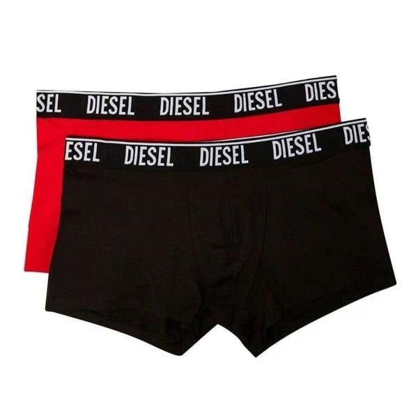 Diesel Mens Umbx-Shawn Boxer Shorts (Pack of 2) - Red/Black - 
