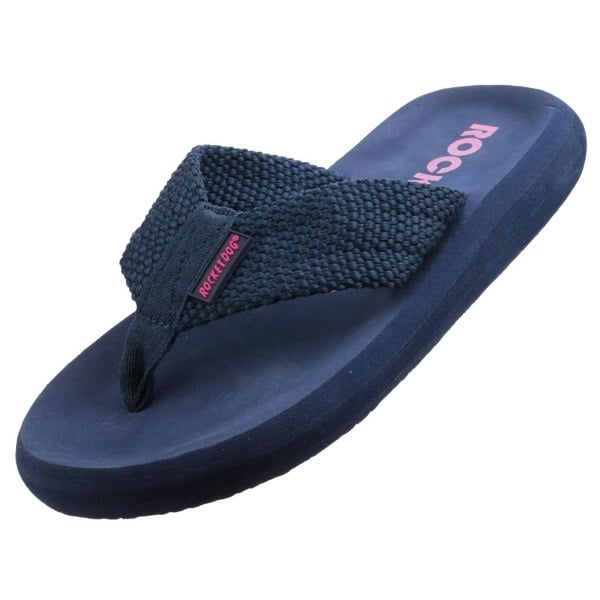 Rocket Dog model Sunset Webbing Flip Flop Female in Navy