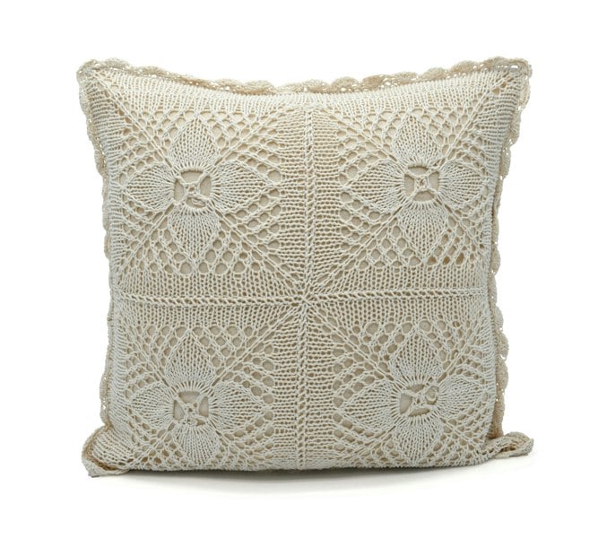 Velosso Floral Crochet Detail Cushion - 45cm x 45cm