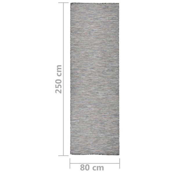 Berkfield Outdoor Flatweave Rug 80x250 cm Brown and Blue